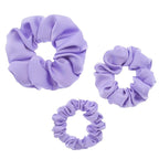 3 Pieces Satin Scrunchies Set for Hair No Crease Elastic Hair Ties for Women and Girls (Purple)