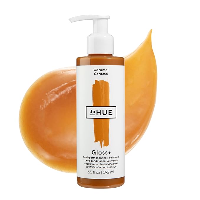 dpHUE Gloss+, Caramel - Conditioning Semi-Permanent Gloss - For Dark Blonde & Light Brown Hair with Golden Tones - Lasts Up to 8 Washes - Vegan, Leaping Bunny Certified - 6.5 oz (8-12 Applications)
