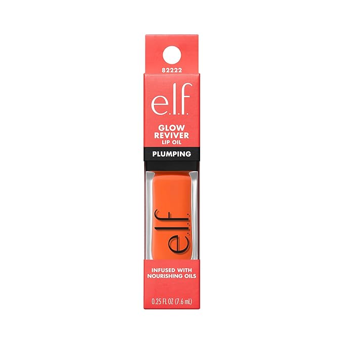 e.l.f. Glow Reviver Plumping Lip Oil, Tinted Lip Plumper For A High-Shine, Plump Finish, Infused With Jojoba Oil, Vegan & Cruelty-Free, Dreamsicle