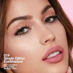 Champagne Rose Gold Monochrome Shimmer Eyeshadow Palette Makeup,Long Lasting Naturing-Looking Lightweight Glitter Single Eyeshadow,Neutral Powde Eye Shadow for Older Women