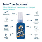 KINeSYS Lightly Mango Scented Clear Spray Sunscreen, SPF 30, Hypoallergenic, Broad Spectrum UVA/UVB protection for Face & Body; Alcohol, PABA & Oxybenzone FREE, Vegan, 170+ Sprays, 1 fl oz (Pack of 2)