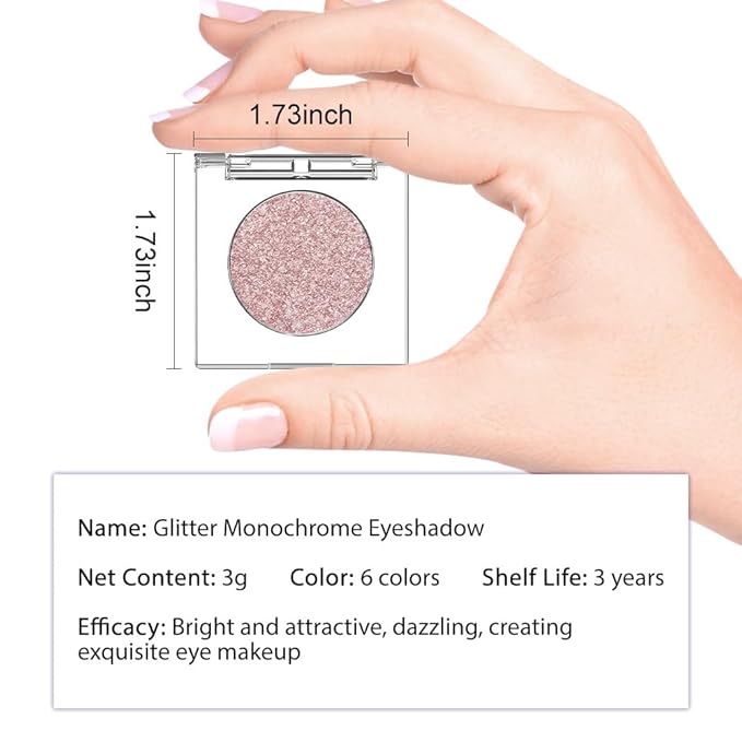 Pink Rose Gold Monochrome Shimmer Eyeshadow Palette Makeup,Long Lasting Naturing-Looking Lightweight Glitter Single Eyeshadow,Neutral Powde Eye Shadow for Older Women