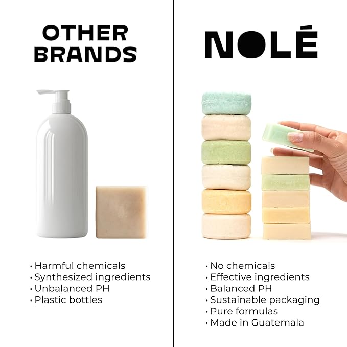 NOLE CARE Sustainable Bar Shampoo and Conditioner (2 pack) with Arnica & Batana Oil for Thinning Hair - Sustainable, PH Balanced, Sulfate Free, Plastic Free - 5.12 Oz