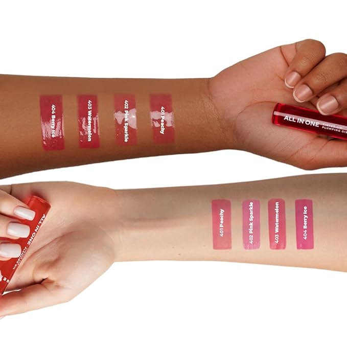 Lamel All-in-One Lip Tinted Plumping Oil - Universal Color & Moisture, Soft Balm for Day & Night Use, Lip Mask&Lip Gloss - Long-Lasting & Scented, Watermelon 403-3ml/0.1fl.oz