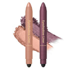 Shadow Liner 2in 1 Eyeliner Eyeshadow,Shadow Liner Duo Plum,2-in-1 Eye Makeup Eyeliner +Eyeshadow,Waterproof,Smooth,Easy to Color(Champagne+Purple)