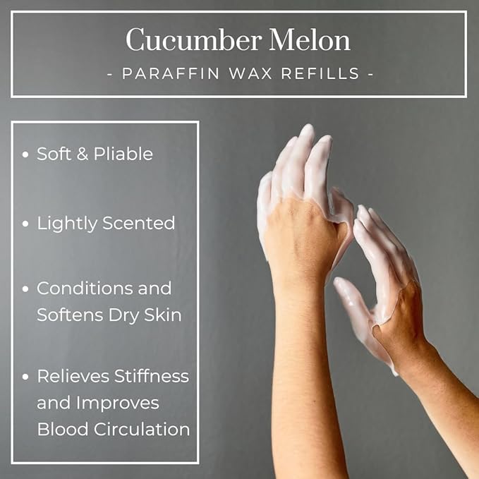 1lb Cucumber Scented Paraffin Wax, Paraffin Wax for Hand and Feet, Use with any Paraffin Wax Machine for Hand and Feet, Paraffin Wax Refills for Paraffin Baths, Parrafin Wax Blocks