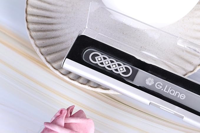 Glass Nail File with Austria Crystals Professional Crystal Fingernail Files in Aluminum Case Perfect Manicure Set for Women Men Kids Nail Care Gift Set (Silver Celtic)