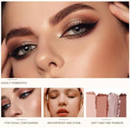 Eyeshadow Palette with Orange&Pumpkin&Grapefruit, 6 Color Neutral Eyeshadow Highly Pigmented Matte and Shimmer, Long-Lasting Blendable for Everyday & Travel Makeup