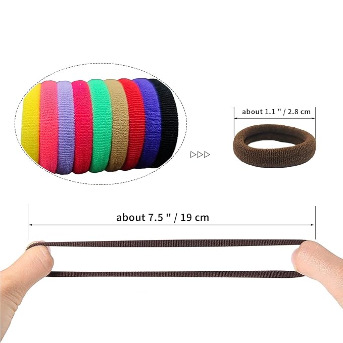 100 pcs No Break Hair Ties fitting Kit, and limited-time Starter Kit | Gentle for any hair type with no slipping or snagging Color mixing(Red)