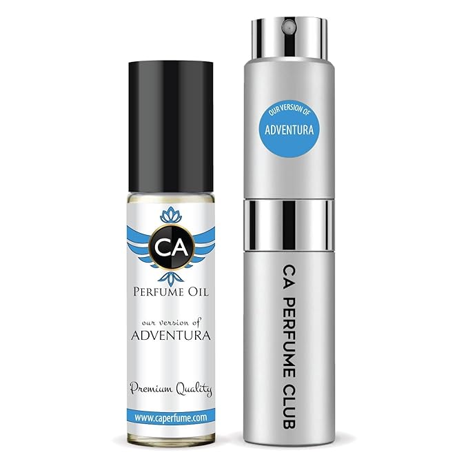 CA Perfume Duo Impression of Aventura For Men Perfume Layering Set Mens Cologne Long Lasting Travel Size EDP + Body Oil Roll-On Bottle 0.27 Fl Oz+0.33 Fl Oz
