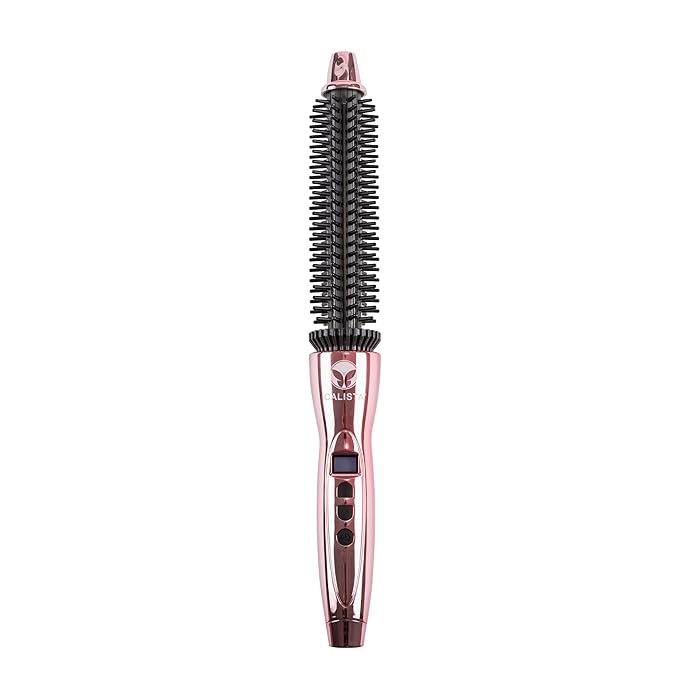 CALISTA Perfecter Pro Heated Round Brush | Lift, Volumize, and Style with No Heat Damage for Healthier-Looking Hair | 4 Sizes for Most Hair Types | Dual Voltage & Adjustable Temp (0.75, Rose Gold)