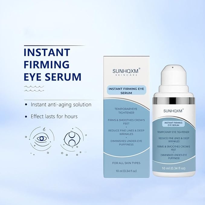 Instant Firming Eye Serum– Instantly Visibly Reduces Under Eye Bags And Wrinkles, Fine Lines, Crow's Feet, Dark Circles – Pump – Anti Aging Wrinkle Remover for Face, 10ml/0.34 Oz (2)