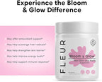 FLEUR Bloom & Glow Hair Skin and Nails Gummies, Hair Growth Supplement with Biotin & Inositol, Antioxidant Rich Vitamin A, C & E for Skin and Nail Repair, Sugar-Free, 60 Vegan Gummies