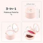 Color Nymph 3-IN-1 Face Palette, Ultra-Smoothy Creamy Blush Highlighter Bronzer Palette, Matte & Long-Lasting, Glowy Finish - Makeup Stacks for Travel | Vegan & Cruelty-Free - Sunset Kiss