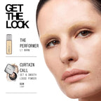 about-face THE PERFORMER Skin-Focused Foundation L1Warm – Medium Coverage, Long-Wear, Breathable & Buildable Base – Clean, Vegan, Hydrating Formula with Blue Agave & Chlorella – 1.08oz