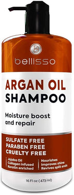 Argan Oil Shampoo - Sulfate Free with No Parabens - Moroccan Botanicals for Women and Men - Professional Moisturizing, Anti Frizz, Hydrating Solution for Dry, Wavy, Curly and Color Treated Hair