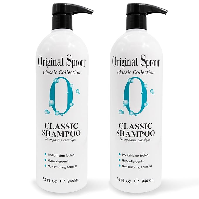 Original Sprout Classic Shampoo for All Hair Types, Sulfate Free and Vegan Shampoo, 32 fl. oz Bottle, (Pack of 2)