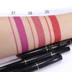 evpct 3Pcs Mauve Plum Red Purple Matte Lip Liner and Lipstick Combo Set Kit for Women, Neutral Magic Lipstick 24 Hours Original Lips Liner Pencil Stain Gloss Plumper Makeup Long Lasting Waterproof