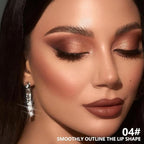 Matte Lipstick Crayon for Women, Maroon 24 Hour Lipstick Lip Liner Pencil, Neutral Lip Stick Lipliner Long Lasting Waterproof Smudge Proof, Vegan & Cruelty-Free, 04