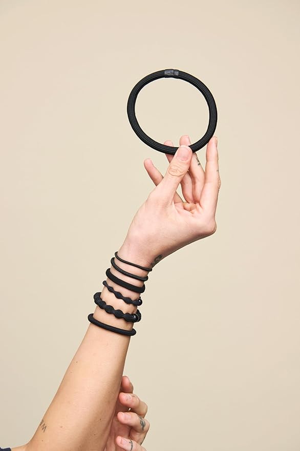 Goody Ultimate Daily Elastics Kit 48-Count | Ouchless No-Damage Hair Ties for Women & Men | 30 Black Elastics + 10 Neutral Seamless + 8 Black Seamless Ponytail Holders for All Hair Types