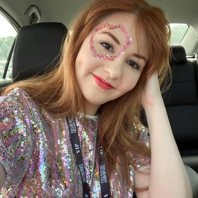 Pink Face Glitter Gel,Singer Concerts Music Festival Pink Out Accessories,Lover Heart Body Glitter Gel,Halloween Sequins Face Glitter Paint Makeup,Sparkling Hair Chunky Glitter for Women,50ML