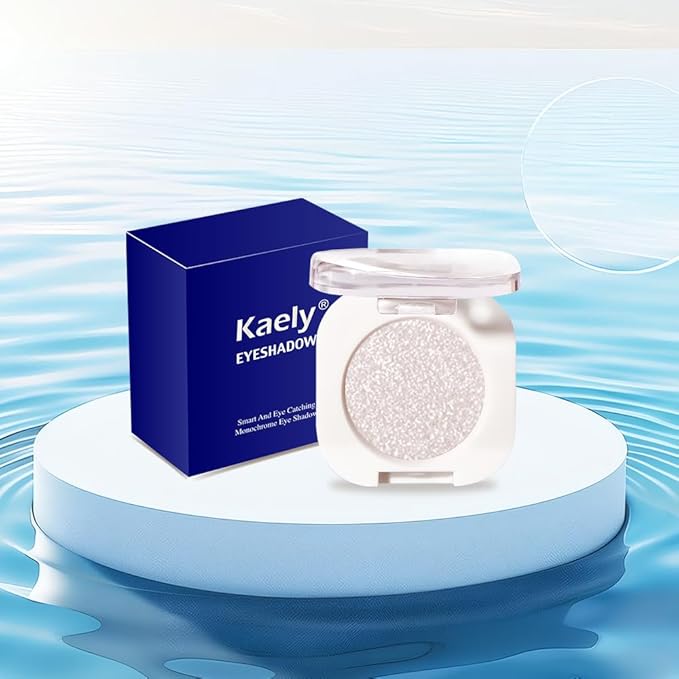 Pearl White Glitter Single Eyeshadow, Lightweight Blendable Mini Eye Shadow for Older Women, Monochrome Eyeshadow Palette Makeup Pigmented Waterproof, Vegan & Cruelty-Free, 11