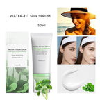 2 Pcs Centella Sunscreen, Lasting Lightweight Hydrating Centella Water-Fit Sun Serum SPF50 for All Skin Type and UV Defense.(Blue & Green)