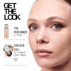 about-face THE PERFORMER Skin-Focused Foundation L2Peach – Medium Coverage, Long-Wear, Breathable & Buildable Base – Clean, Vegan, Hydrating Formula with Blue Agave & Chlorella – 1.08oz