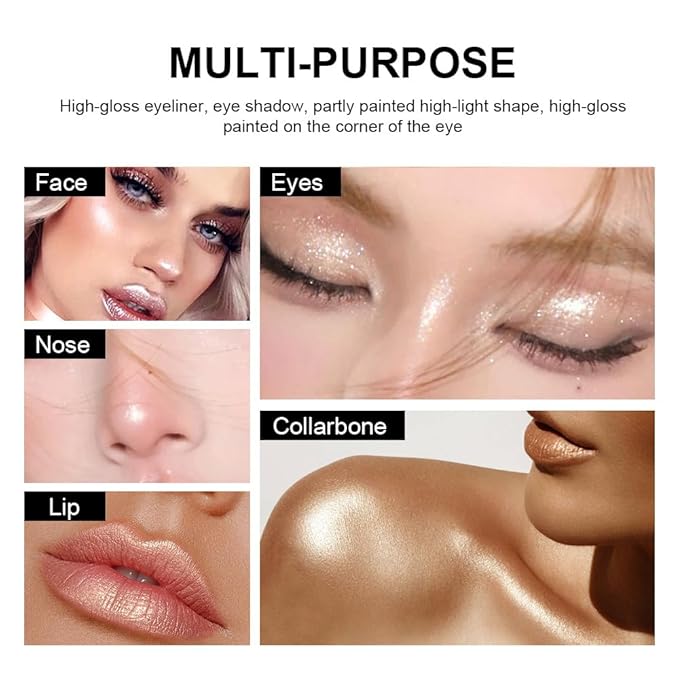 Silver Gray Eyeshadow Stick Makeup, Cream Shimmer Eye Shadow Pencil, Hypoallergenic Waterproof Long Lasting Crayon, Smooth Glitter Primer Palette Eyeliner Make up