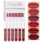 evpct 6Pcs Lipstick Matte Liquid Lipstick Lipgloss Set for Women, Dark Deep Bright Ruby Sexy Brick Red Mauve labiales mate 24 horas originales matte larga duracion 24 Hour Lipstick Long Lasting