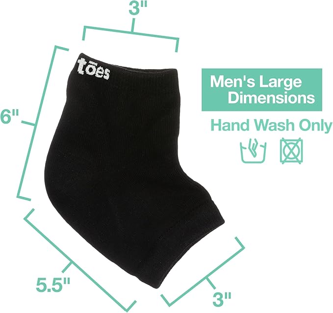 ZenToes Moisturizing Socks for Cracked Heel Treatment, Vitamin E, Olive Oil and Jojoba Oil Heel Socks, Stocking Stuffers for Women, Spa Self Care Gifts for Women (Cotton Black, Wide Width)