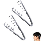 2Pcs Texture Comb,Texture Styling Comb,Voluminous Wide-Toothed Hair Combs,Travel Folding Design,Wide-Tooth Hair Styling Tool with Textured grip for Women & Men(Gray+Gray)
