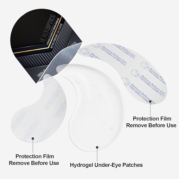 Black Optics Hydrogel Eye Patches 28 Pairs, 5-Min Revitalizing Eye Masks with Caffeine Peptides Black Truffle, Reduce Puffy Eyes Dark Circles & Wrinkles, Luxury Spa Gifts for Men & Women