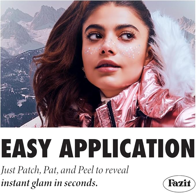 Fazit Makeup Patches - Snowflake Speckles - Glow Up Make-Up Patches - Cute Glitter Makeup Accessories for Women - Cosmetic Glitter for Face