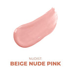 Beauty For Real Lip Gloss + Shine, Nudist - Beige Nude Pink - Non-Sticky Plumping & Hydrating Gloss - Light & Mirror In Cap - Contains Marine Collagen - 0.15 fl oz