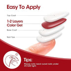 GELLEN Red Gel Polish Set, 6 Colors Red Rose Pink Jelly Gel Nail Polish Set, Soak off U/V Light Cured Nail Art Valentines Gifts for Her