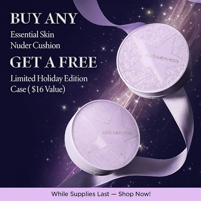 *Case Only* JUNG SAEM MOOL Essential Skin Nuder Cushion Case | Seoul Edition, Holiday Edition | Compatible with Essential Nuder & Longwear Cushion Foundation