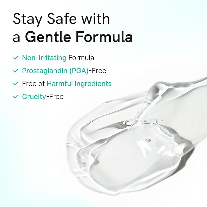 Korean Eyelash Growth Serum | Eyebrow Enhancer for Longer and Thicker | Biotin, Peptides & Centella | Prostaglandin-Free, Non-Irritating | Dual Applicator | Korean Skincare | 0.3 fl oz (10 ml)