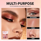 9-Color Rose Nude Brown Eyeshadow Palette – Matte Shimmer Glitter Mauve Pink Burgundy Eye Shadow Kit, High Pigment Blendable Long-Lasting Warm Neutral Soft Glam Makeup Palette for Daily Wear & Travel