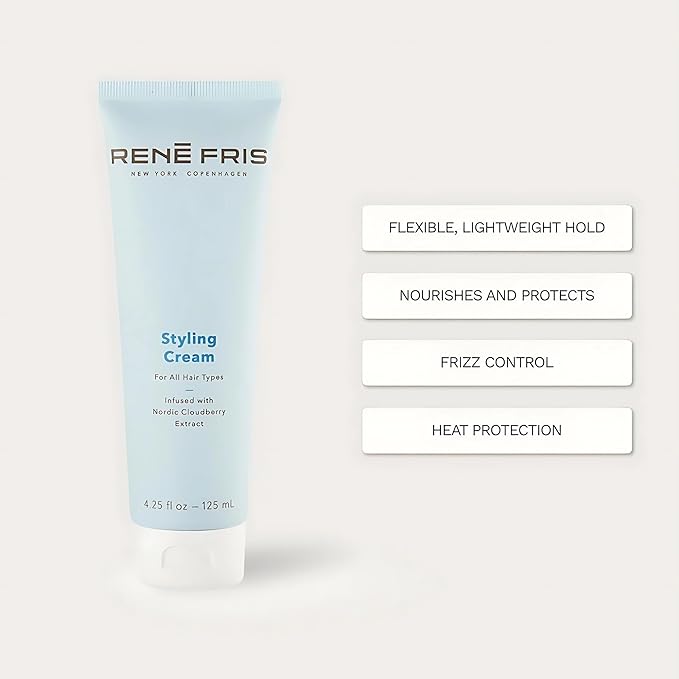 Hair Styling Cream - Natural Anti-Frizz Smoothing Cream for Men, Women & Kids - Lightweight, Nourishing, Hold & Shine - Infused with Cloudberry, Panthenol & Rhodiola - 4.25 fl oz