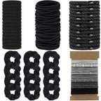 Hair Ties for girls 5 styles Hair Elastics(15 No Damage Hair Ties 50 High Elastic Ties 15 Ponytail Holders 12 Satin Scrunchies 20 Boho hair Bands)Pain-free No Crease multiple colors for all hair types