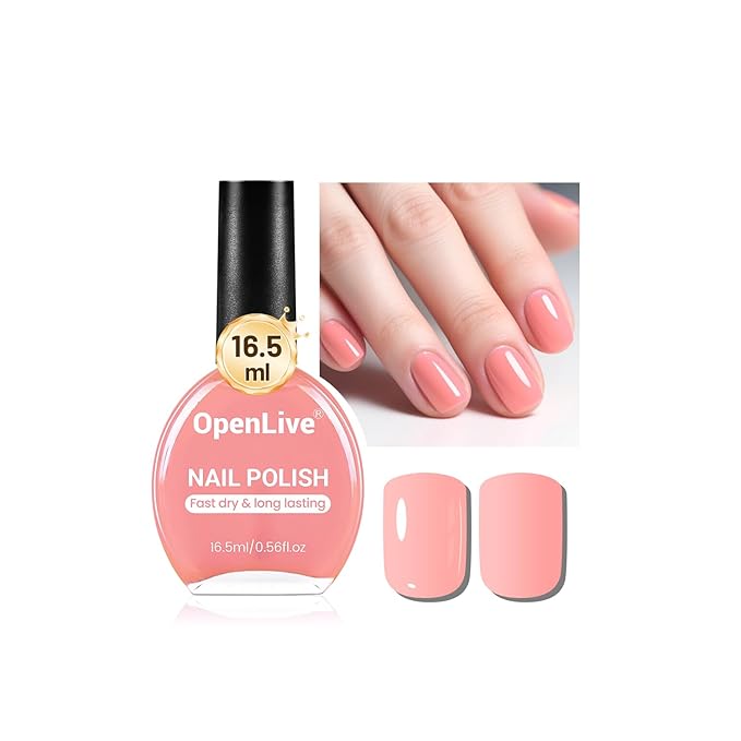 16.5ml Soft Pink Nail Polish Large Volume Quick Dry Nail Polish, Long Lasting Shine, Fingernail Toenail Nail Art DIY Home Travel Nail Art Gift