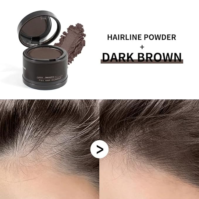 gowwim Hairline Powder(Dark Brown) Hair Root Dye, Instantly Hair Color Shadow Cover Gray Hair Root, Hair Touch-Up, Thin Hair Powder 4 g