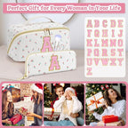 Personalized Travel Makeup Bag Set, Initial Cute Cherry Makeup Organizer Bag, Toiletry Skincare Cosmetic Bag, Valentine’s Day Gifts for Women/Girls, Open Flat Toiletry Pouch with Brush Pocket