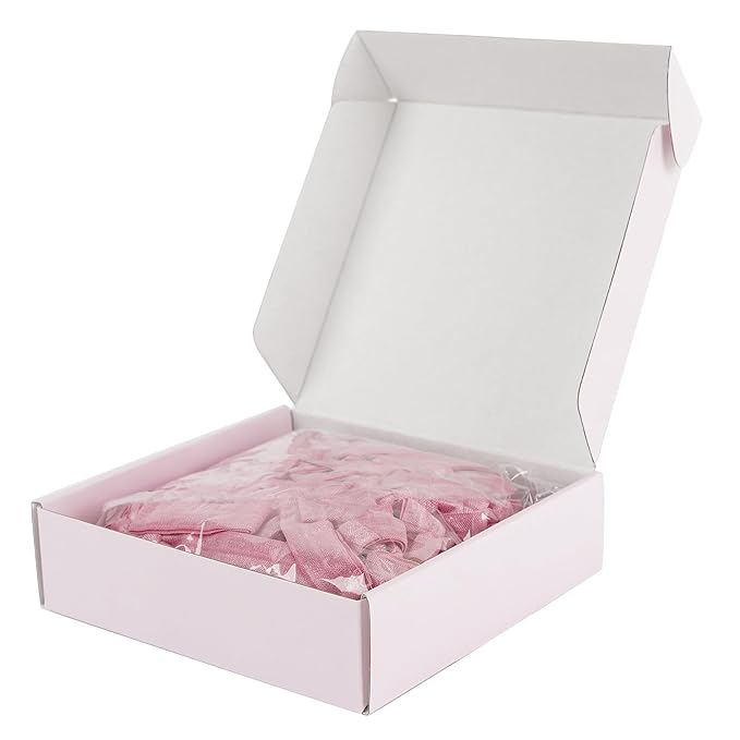 MEEDEE 100 Pack Rosy Mauve Color Hair Ties For Women No Crease Soft Elastic Ribbon No Damage Pink Hair Ties Knotted Ouchless Hair Ribbon Yoga Hair Ribbons Elastic Bracelets