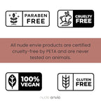 nude envie Lip Gloss - Certified Vegan Lipgloss Cruelty-Free and Paraben Free - Enriched Peptides, Vitamin E and Jojoba Oil (Peaceful)