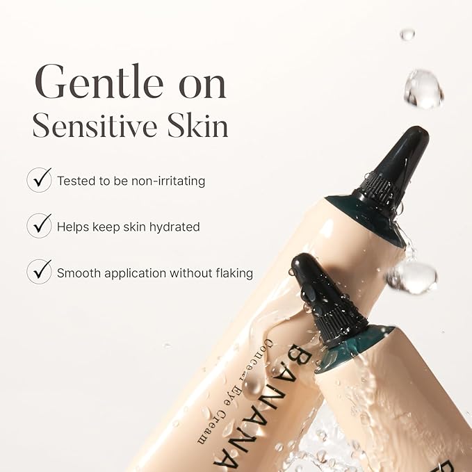 shaishaishai BANANA Conceal Cream, Hydrating Under Eye Cream & Dark Circle Coverage, Anti-Fine Lines & Smoothing, Non-Sticky, Korean Skincare, 0.52 oz