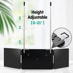 3 Way Mirror for Men & Women - Trifold Self Haircut Mirror, 360° View with Height Adjustable Hooks, Anti-Fog HD Glass for Shaving, Makeup, Braiding, Dye Hair, Travel Friendly Grooming Tool