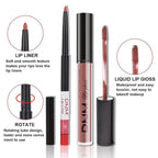 evpct 2Pcs Antique Rose Matte Lip Liner and Lipstick Pencil Makeup Set Brown Liquid Lipstick Lip gloss Stain Set Long Lasting Waterproof labiales mate 24 horas originales matte larga duracion 24 29#