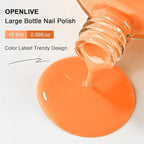 16.5ml Orange Nail Polish Large Volume Quick Drying Nail Polish, Fast Drying and Long Lasting Color Nail Art DIY Home Manicure Gift for Women